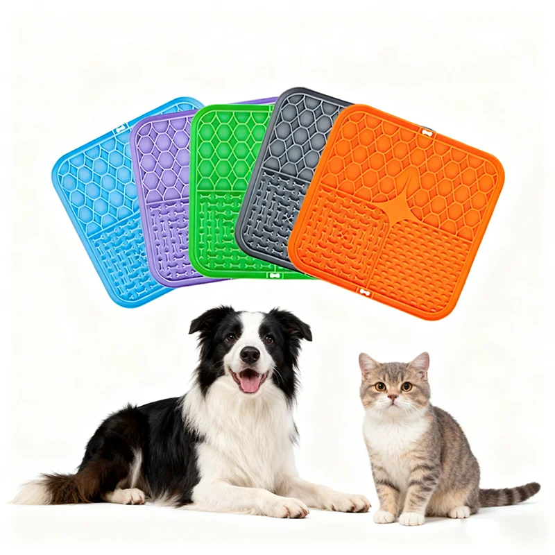 Silikon-Leckmatte für Haustiere mit starken Saugnäpfen, Anti-Verschlucken-Leckmatte für Hunde und Katzen zur Angstlinderung – Detail 7