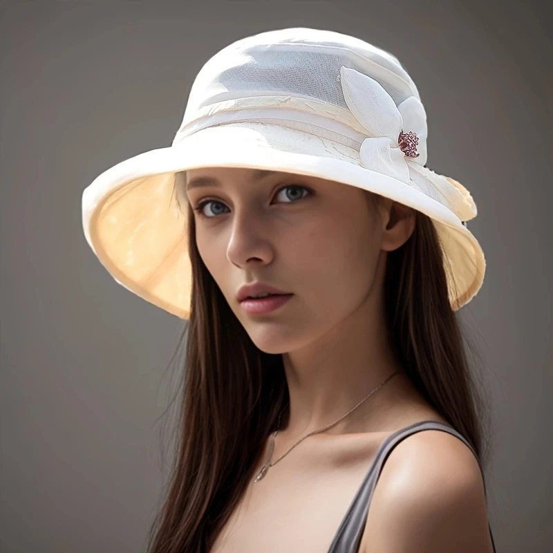 Silk Sun Hat Women's Summer Sun Protection Hat Women's UV Protection Sun Protection Hat Women's 2024 New Fisherman Hat Women