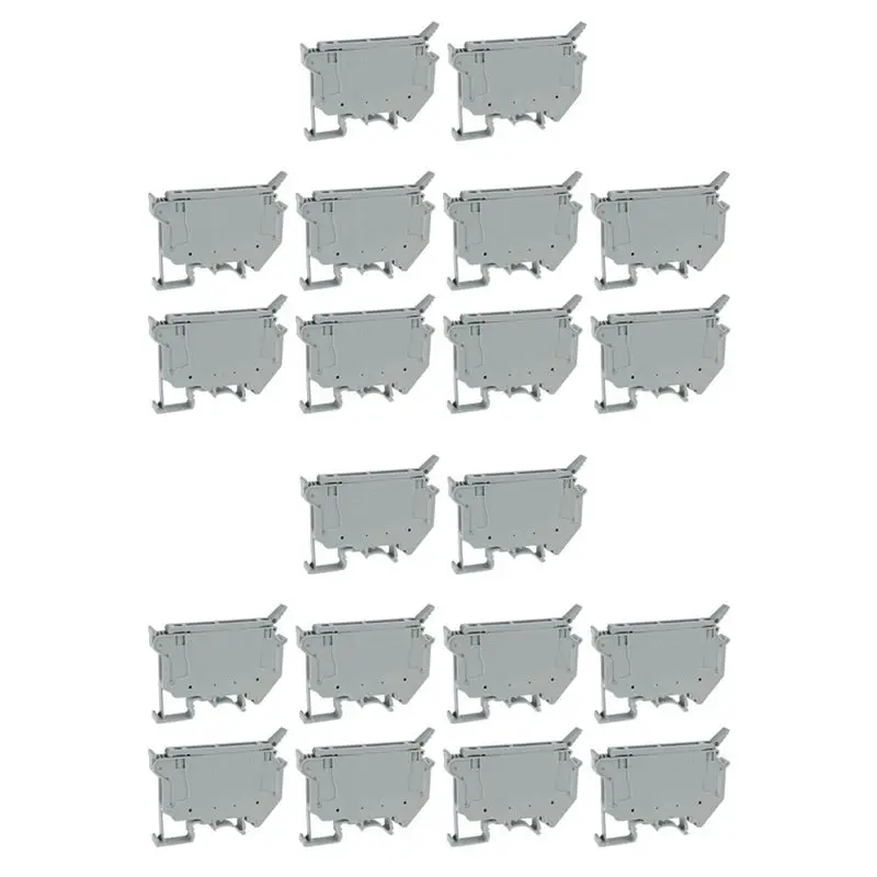 AB33-UK5-HESI UK5RD Without LED DIN Rail Fuse Terminal Base Disconnect Terminal Block Screw Clip (Pack Of 20Pcs,Grey)