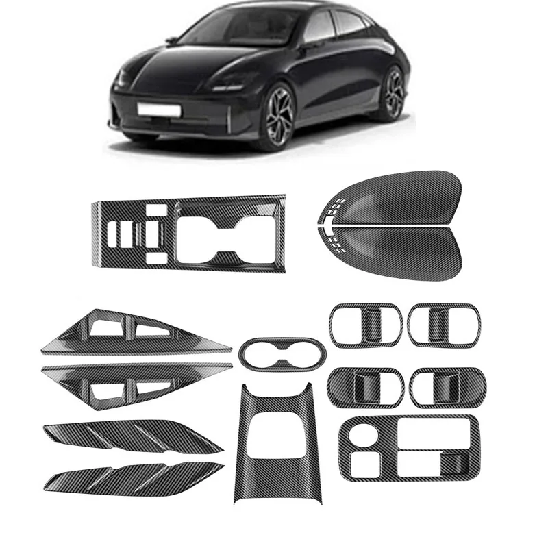 

Для Hyundai IONIQ6 IONIQ 6 2022 2023 2024, ABS карбоновый сальник, автомобильный центральный переключатель скорости передач, оконный переключатель, крышка вентиляционного отверстия, аксессуары