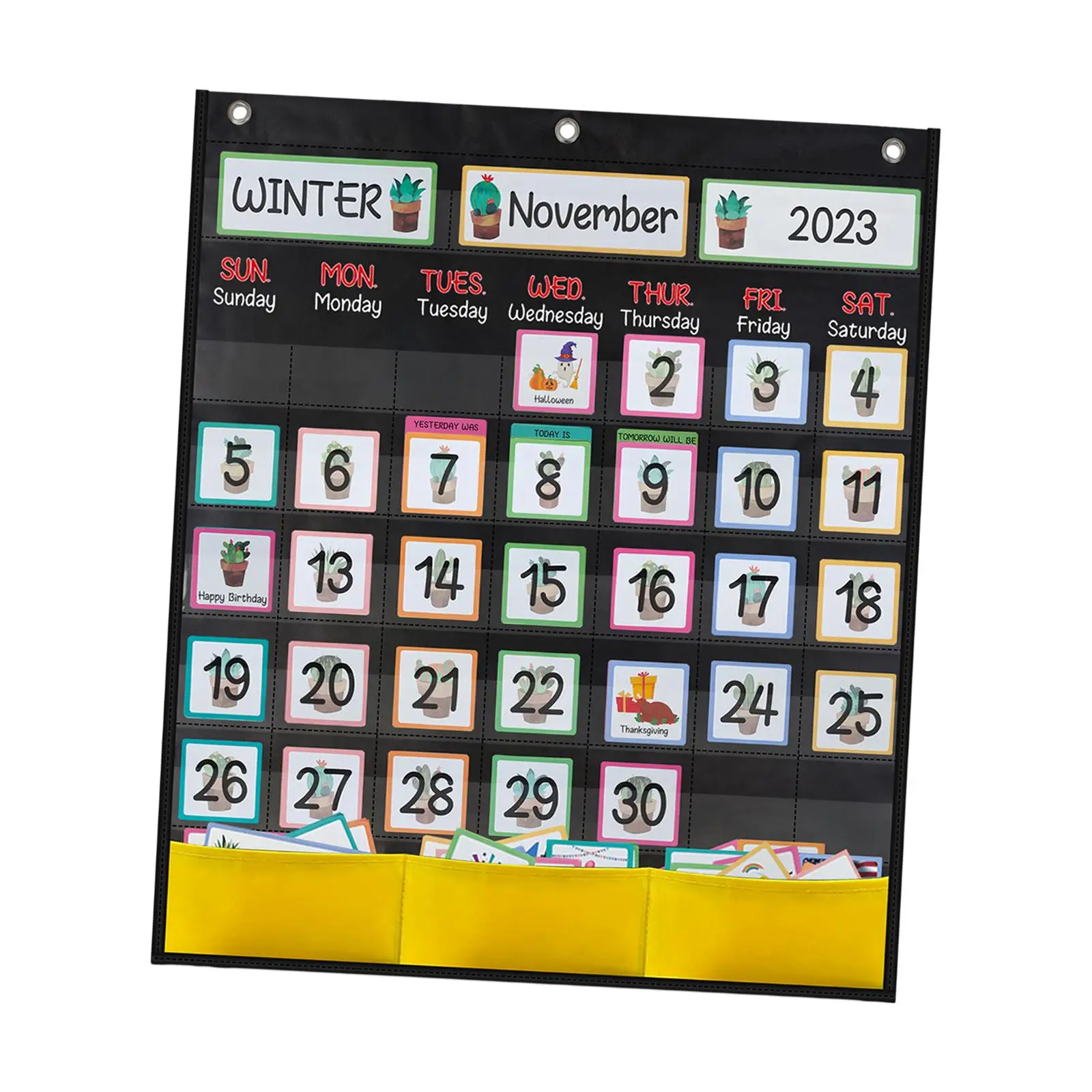 Classroom Calendar, Pocket Chart, 20.08 "x 23.62"