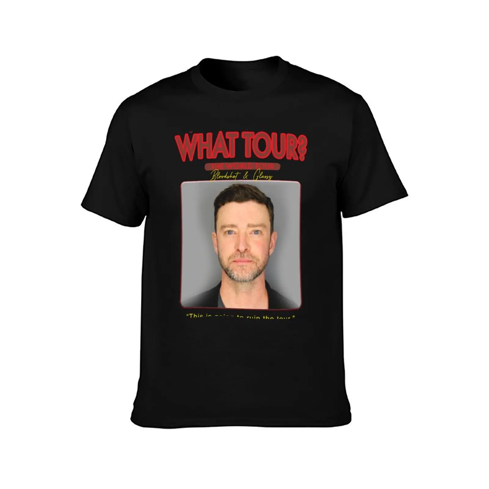 Justin Timberlake Mugshot Tour Shirt T-Shirt Casual Basic Short Sleeve T-Shirt