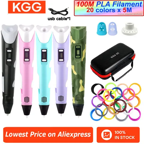 3D Pen With LCD Screen Compatible PLA Filament Toys 3D Drawing Printing Pen for Children DIY Christmas Birthday Gift