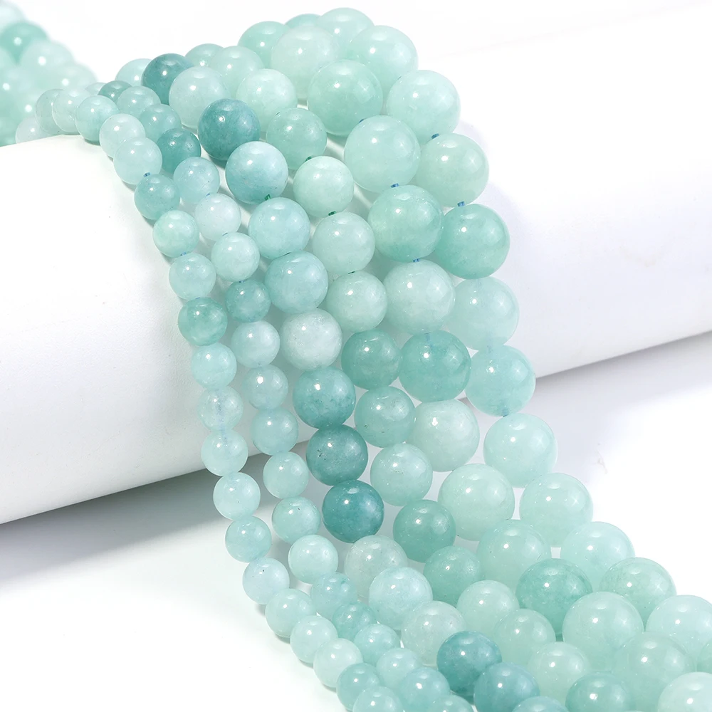 Natürliche Burma-Jade-Steinperlen, 6, 8, 10 mm, grün, rund, lose Edelsteinperlen für Schmuckherstellung, DIY-Halskette, Armbänder, Zubehör