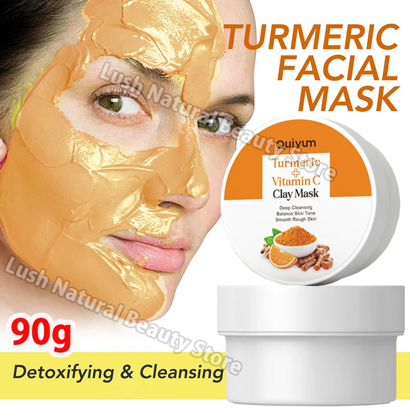 

Turmeric Mud Mask Cleansing Pore Vitamin C Mud Mask Eliminate Pimples Inhibit Melanin Exfoliating Shrink Pores Face Care Masks