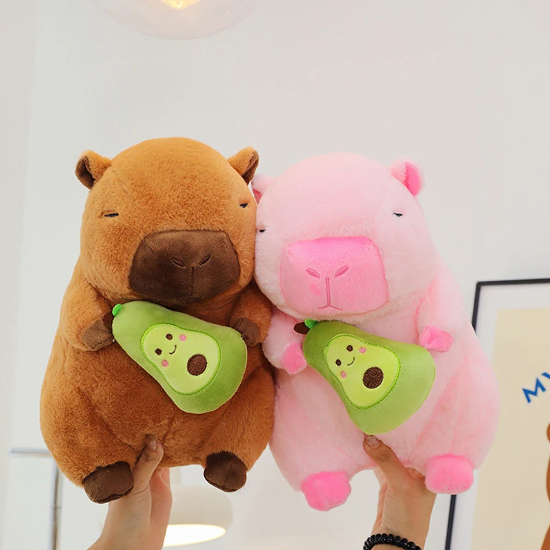 30cm Cute Cuddle Avocado Capybara Plush Stuffed Animal Doll Plush Animal Toy Children's Birthday Gift Capybara Doll Kids Toys