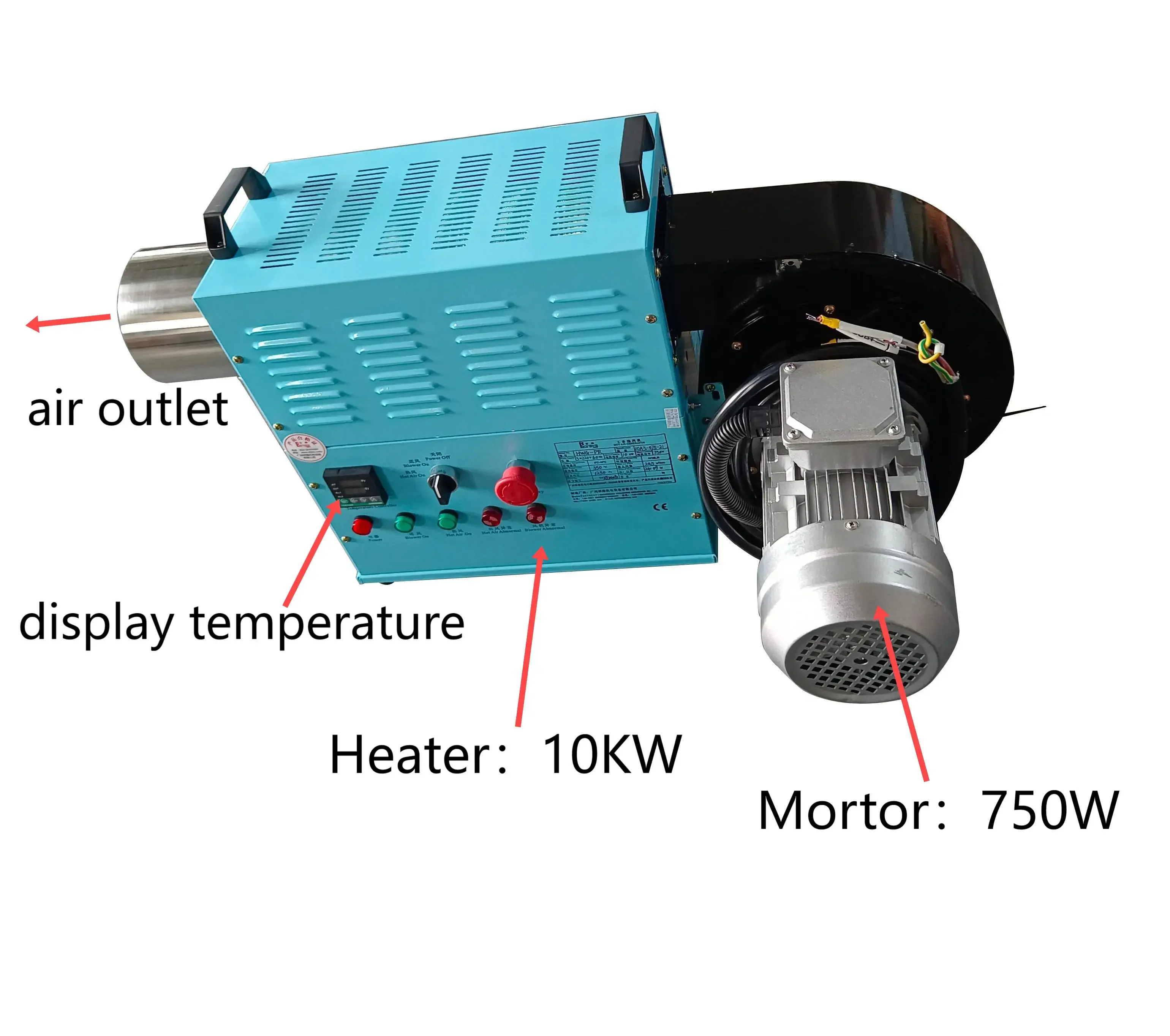 

350 degrees industrial air Heater Hot Air Blower Heater for Drying Stainless Steel Heating Equipment