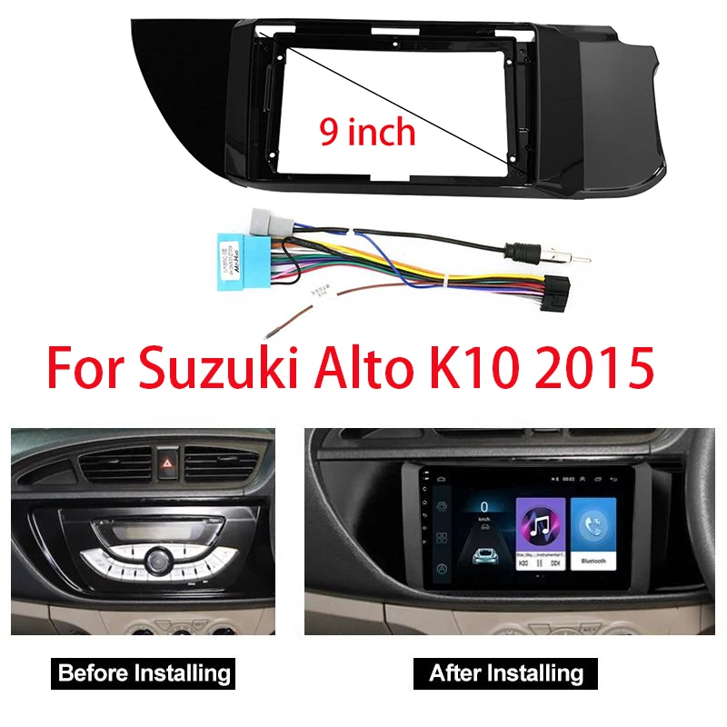 9 Inch For Suzuki ALTO K10 2015-2019 Car Radio Android MP5 Player Right Hand Panel Frame 2Din Head Unit Fascia Stereo Dash Cover