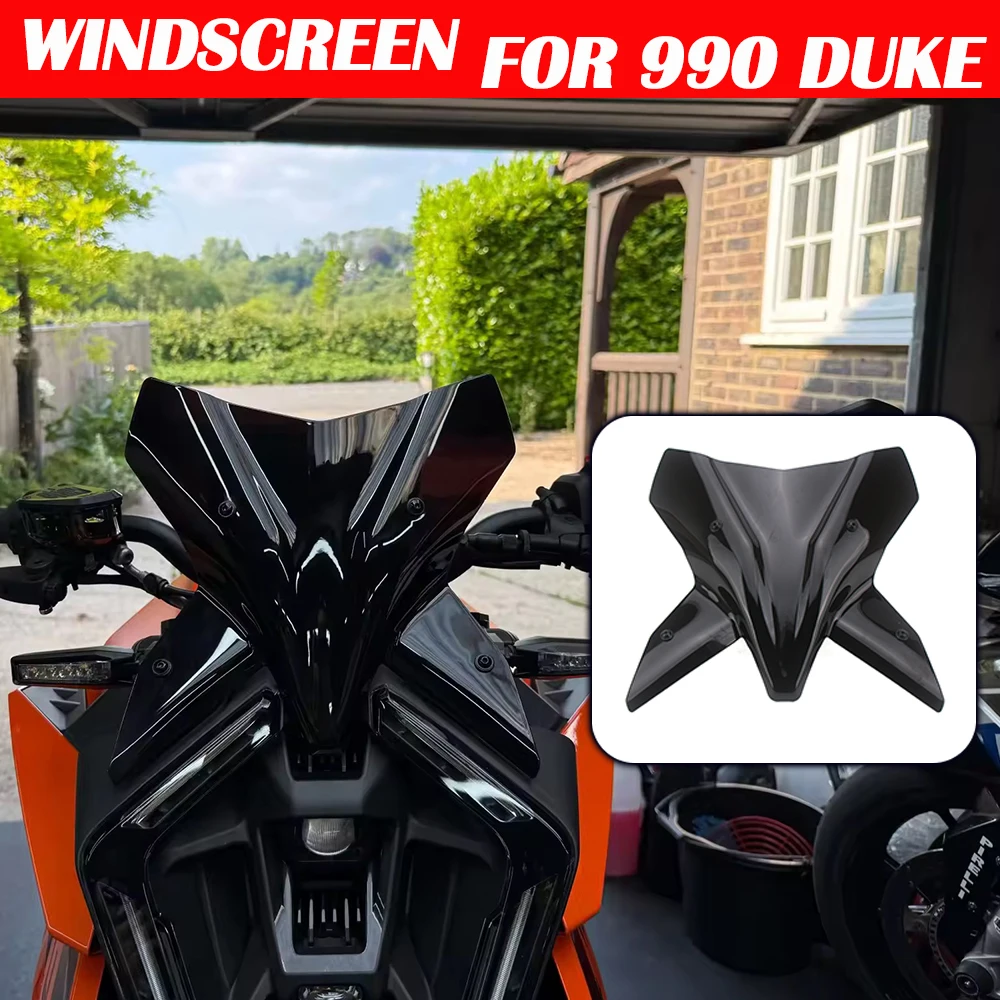 

New Motorcycle Accessories Sport Windshield WindScreen Visor Viser Kit For 990 Duke 990Duke 990 DUKE 990DUKE 2024-