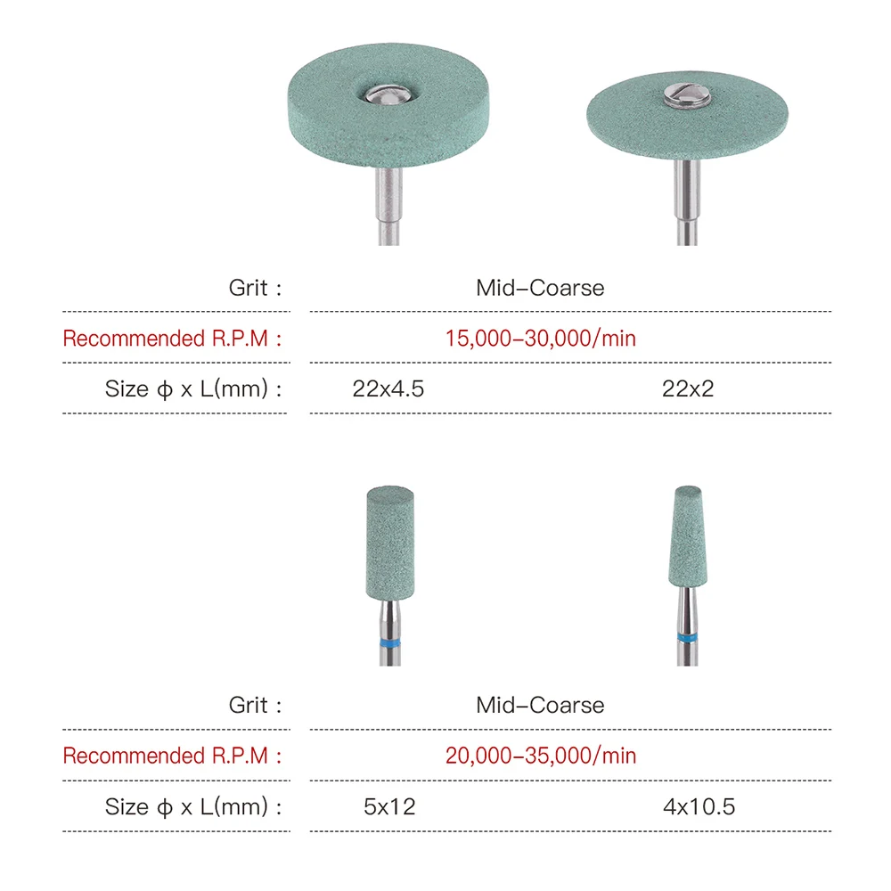 Azdent-Ceramic Diamond Grinding Head, Polidor De Laboratório Dental, Moedor De Pedra De Zircônia, Polidor De Coroas, Polimento Rápido, 2.35mm