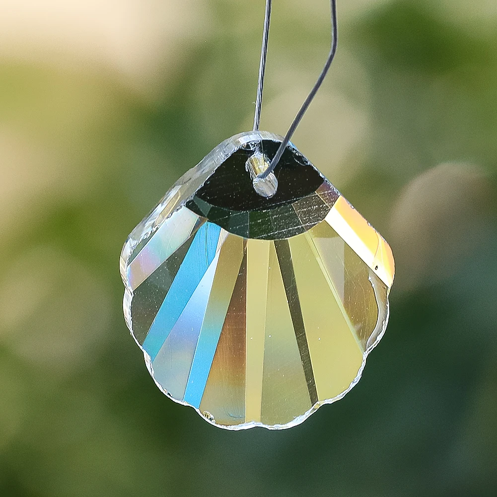 

30mm Clear Shell Type Crystal Pendant Beads Glass Artwork Suncatcher Chandelier Accessories Home Window Wedding Decoration