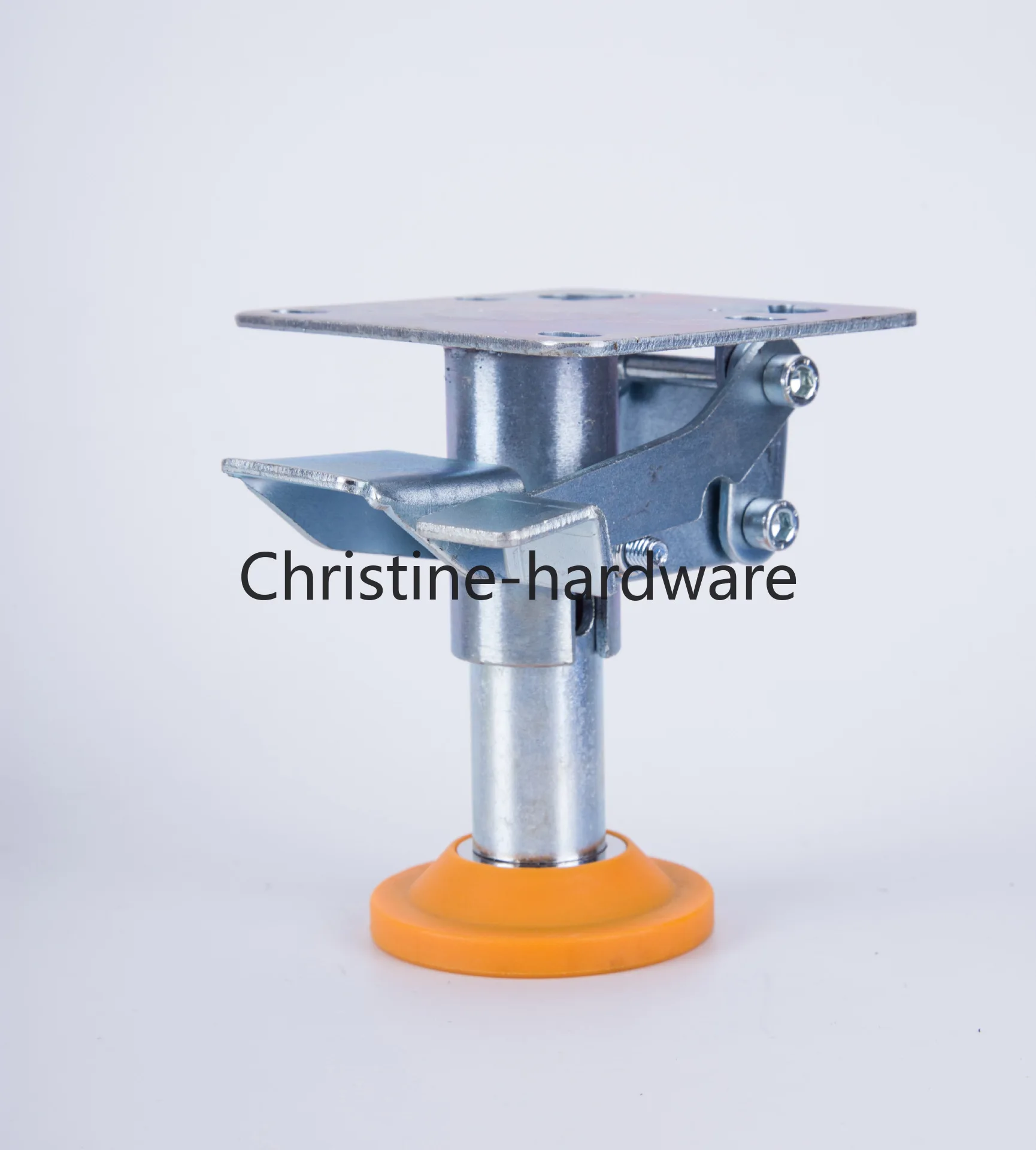 

Iron Galvanized Adjustable Trolley Cart Floor Lock Brake Caster Wheel Floor Lock For 4~5in Casters With TPU Pad