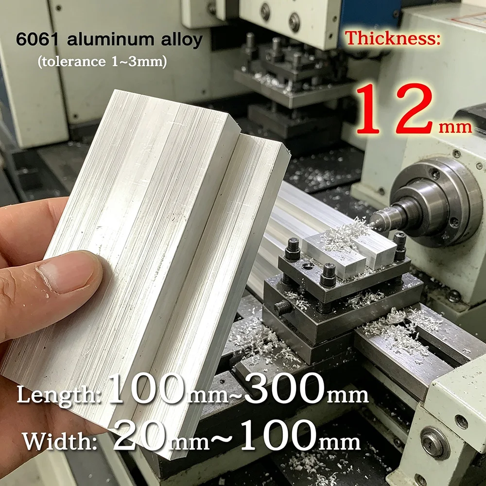 6061High quality aluminum alloy sheet, thickness: 12mm, width: 20-100mm, length: 100-300mm, widely used for your selection