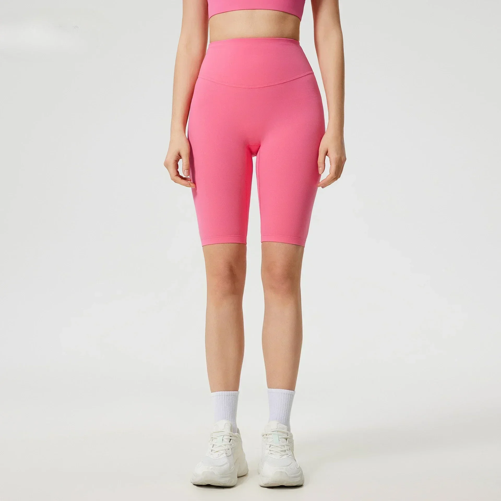 Lemon Align  High Waist Tight Shorts Women's No Awkwardness Line Hip Lift Abdominal Compression Exercise Running 5 Points Pants