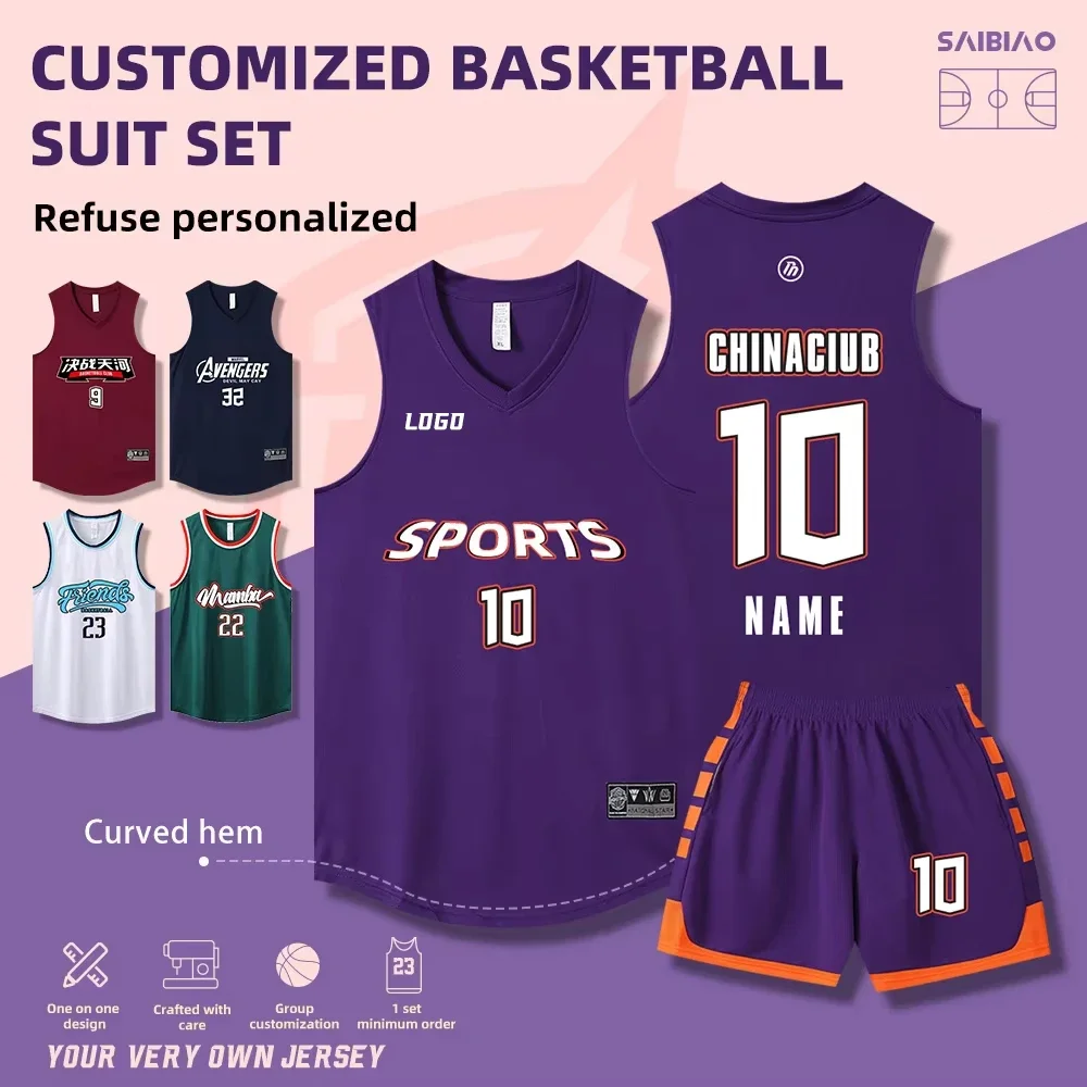 Basketball Jersey Customize Adult Kid Men's Youth Quick-drying Breathable Training Uniform Boy Shirt Sportswear Child Tracksuit