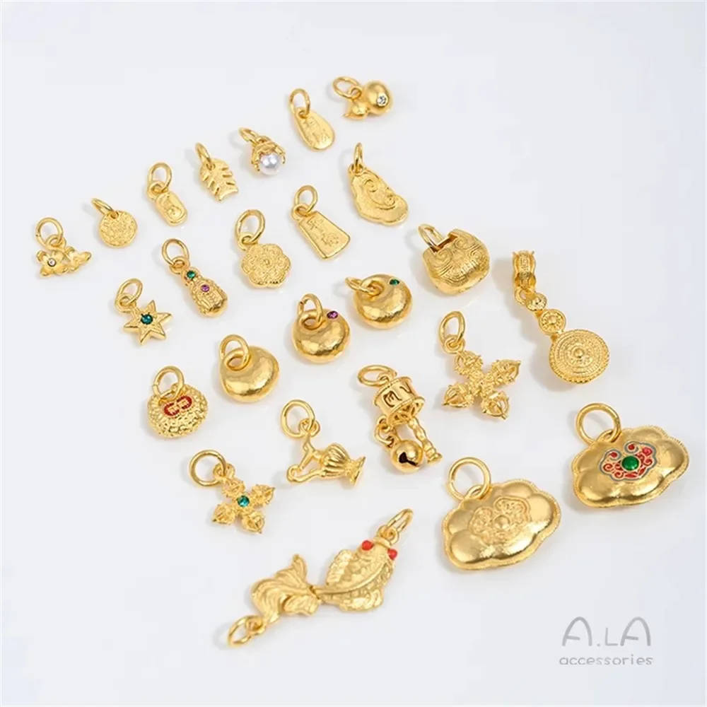 Acessórios de ouro areia vietnã método antigo ruyi cabaça pixiu pingente pulseira colar jóias pingente