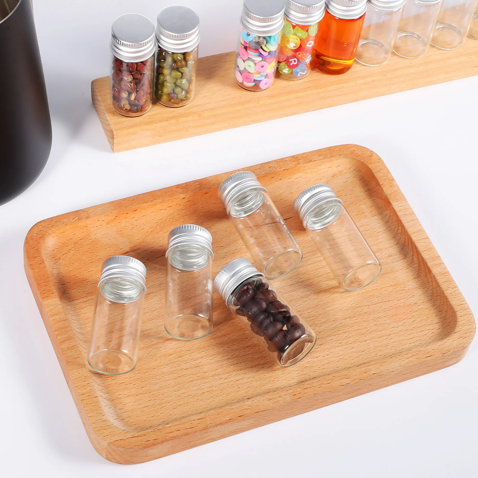 20 Pcs Storage Bottle Empty Bottles with Aluminum Caps Miniature Sample For Travel