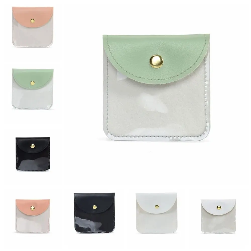 5pcs Snap Button Jewelry Packaging Bags Transparent Ear Studs Case Earrings Ring Storage Pouch Jewlery Organizer Exquisite