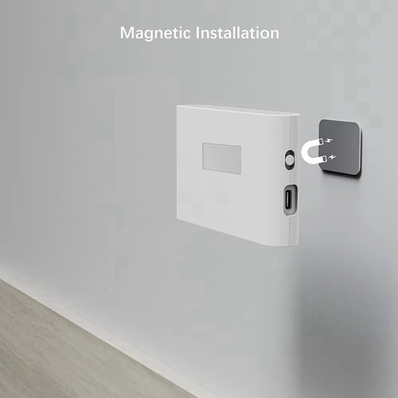 AB09-Ricaricabile LED Sensore intelligente Luce notturna Sensore di movimento Lampada da parete per illuminazione dell'armadio del corridoio della camera da letto