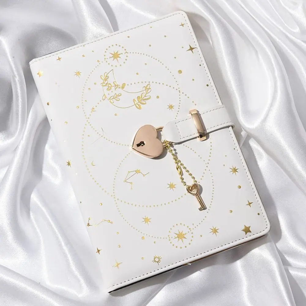 Heart Key Lock Password Notebook Stationery Protecting Secrets A5 Notebook With Lock Stain Resistant Smooth Writing