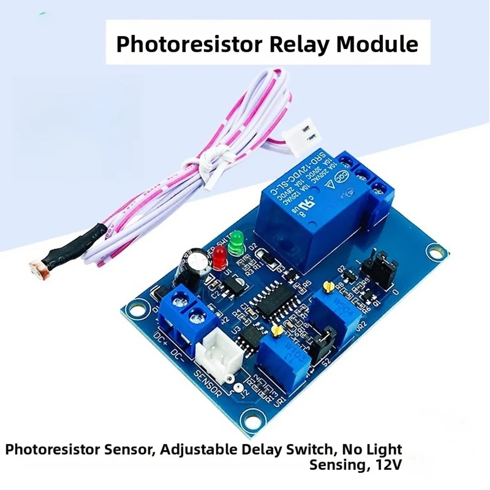 12V Light Sensitive Relay With Adjustable Delay 1-200s 10A Load Control For Street Lamp LED For Lighting System Photosensor