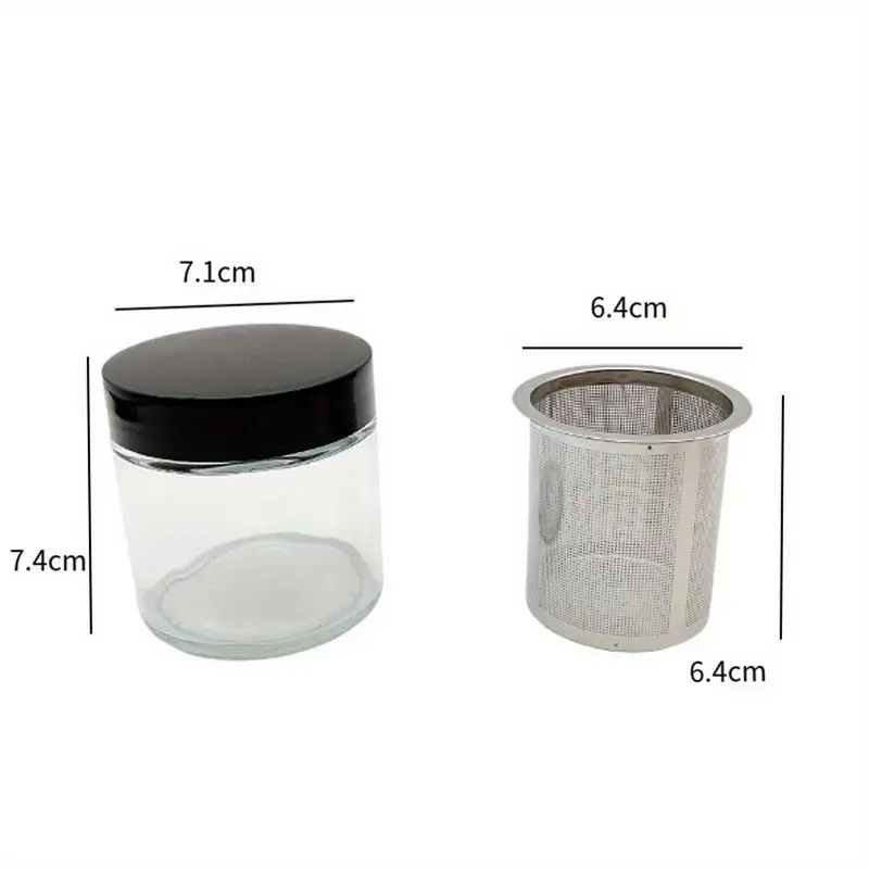 1Pc Jewelry Cleaning Jar Metal Sieve Glass Cleaning Cup Easy To Carry Safe Container for Small Stones Earring Watch Parts