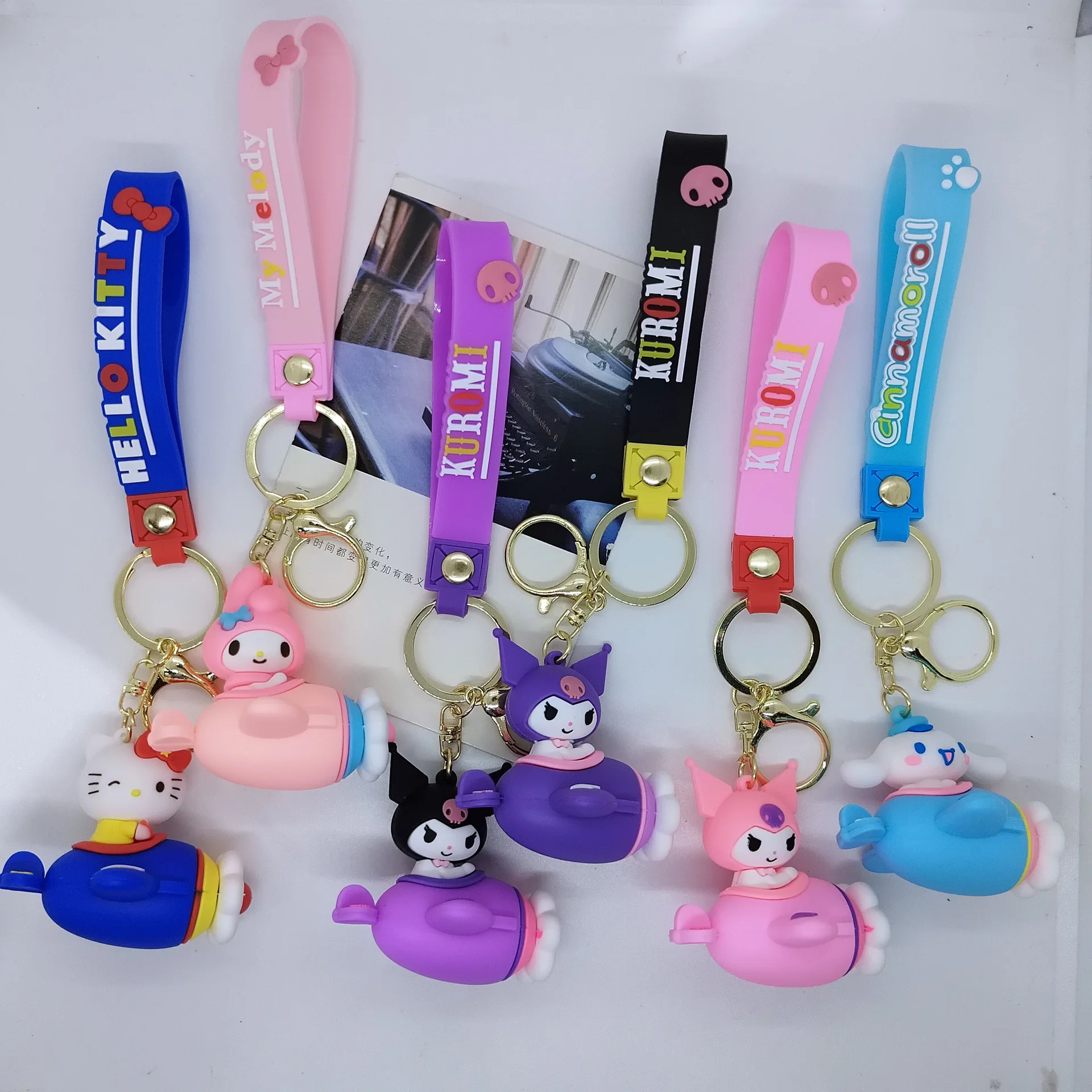 

New Creative Cartoon Plane Sanrio Kuromi Melody Keychain Bag Car Keychain Wholesale Kawaii Cute Personalized Gifts Y2k Fashion