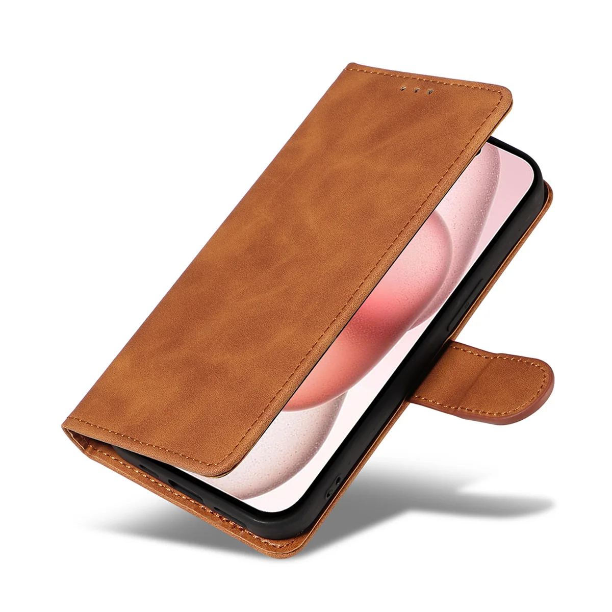 Skin Feel Solid Color Phone Case for Redmi Note 13 Pro 5G Note 13 Pro Plus 5G High-quality Clamshell Wallet Style Phone Case image 4