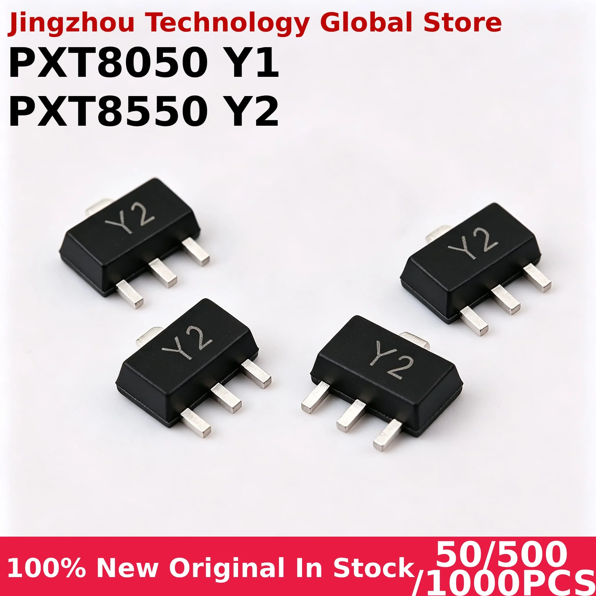 50/500/1000PCS PXT8050 PXT8550 SS8050 SS8550 8050 8550 Mark Y1 Y2 SOT-89 SOT89-3 Plastic-Encapsulate Transistors 100% New Wholes
