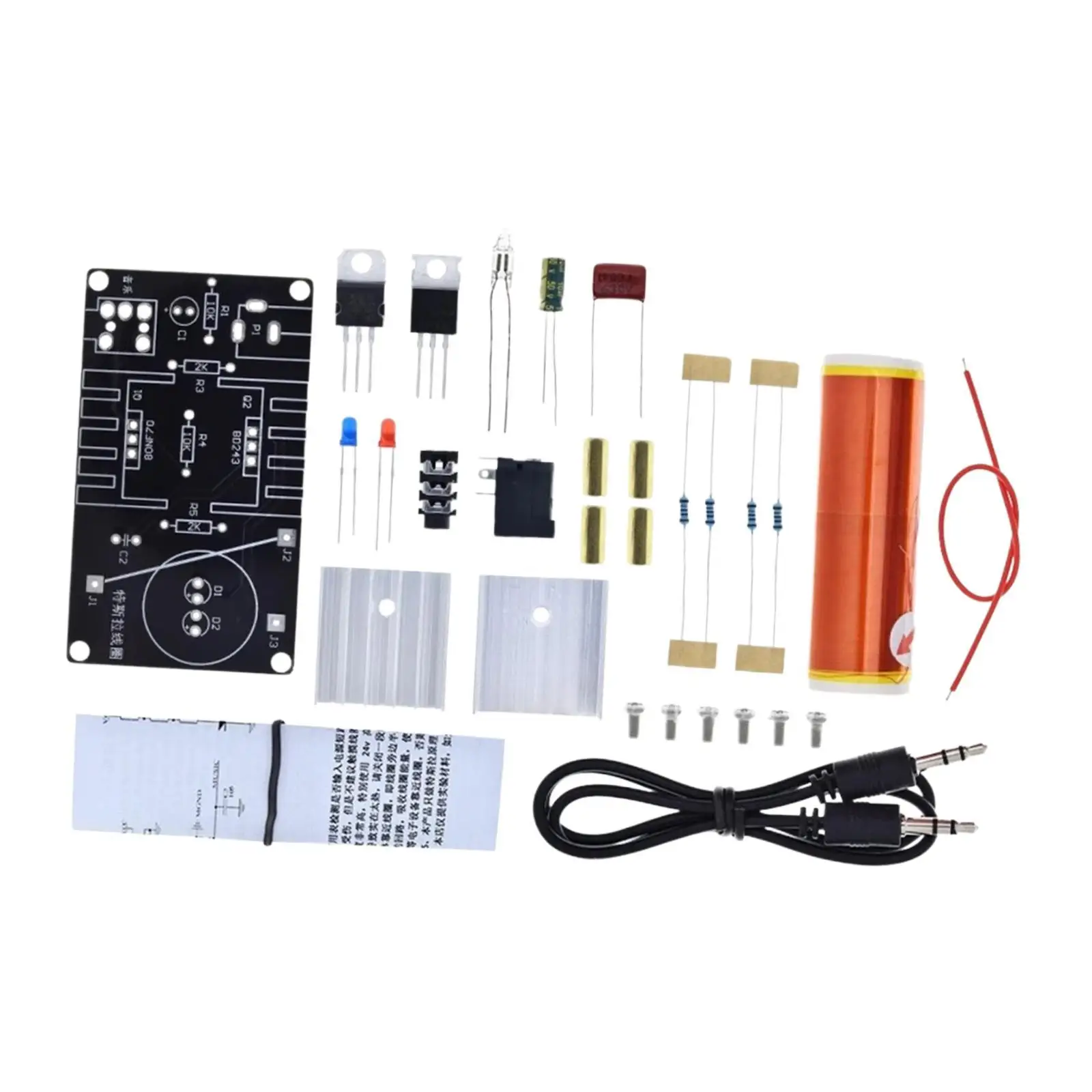 Mini Music Tesla Coil Kit DIY Electronic Production Science Experiment Desktop Toy for Kids Teens Learning