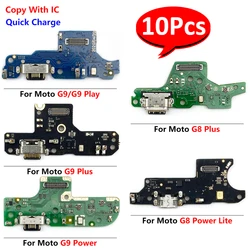 10Pcs ,USB Charger Port Connector Charging Board Flex For Moto One Macro Hyper Fusion G9 G8 Plus G7 Power G6 Play G8 Power Lite