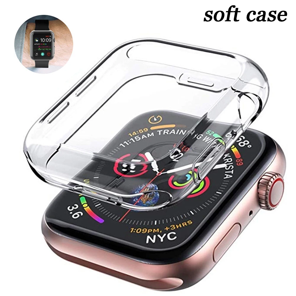 Screen Protector for Apple Watch Case 45mm 41mm 44MM 40MM 42mm 38MM Full TPU Bumper Cover Accessories Iwatch Series 9 8 7 SE 6 3