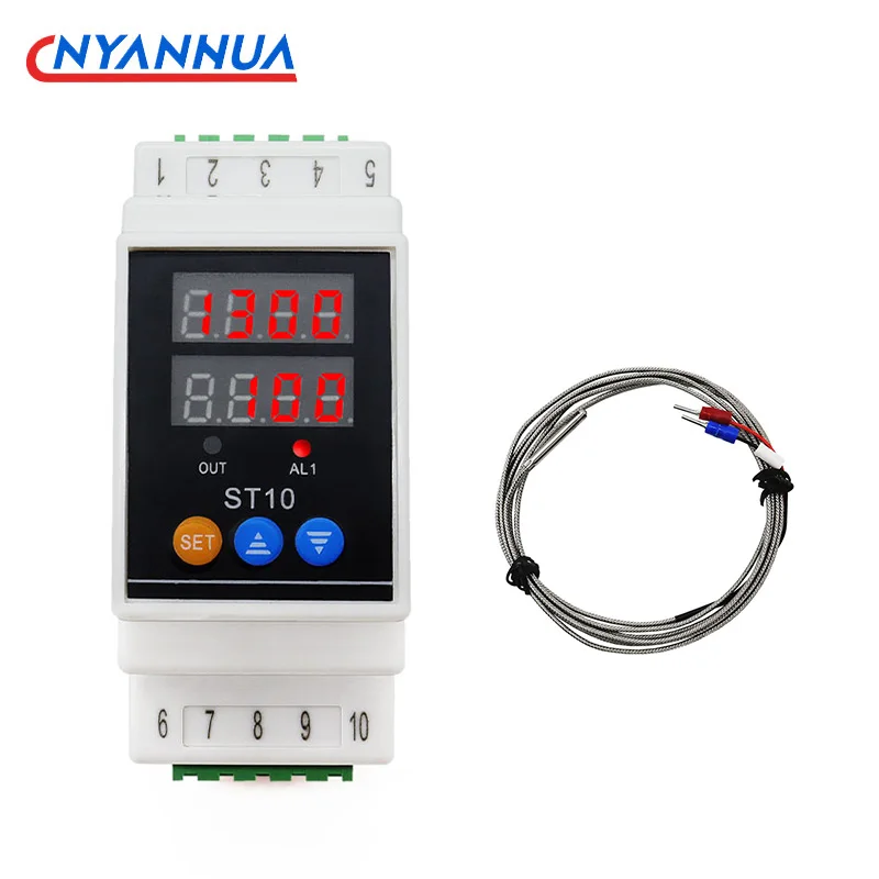 LED Din Rail Adjustable Digital Thermometer Digital PID Temperature Control Alarm Output Thermocouple