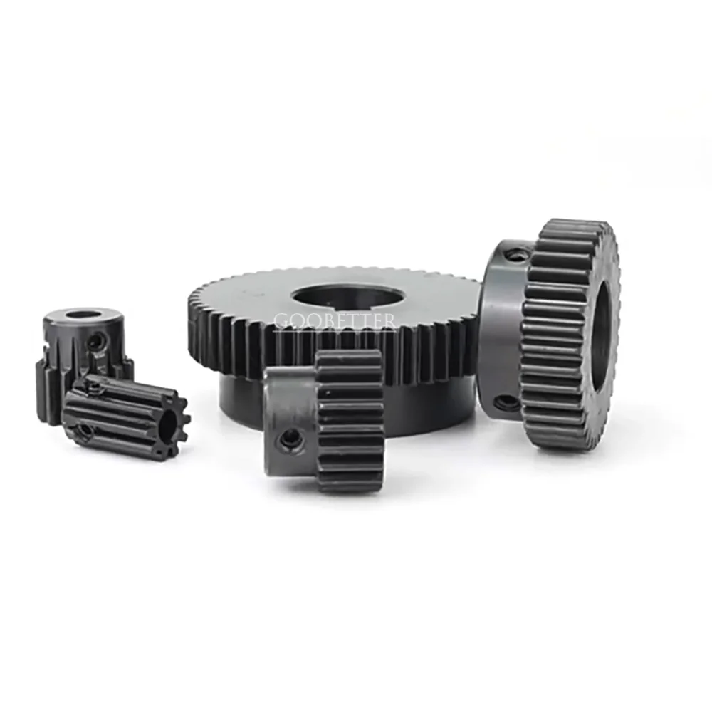 

Spur Gear Motor Gear 0.5M 20-60T 5/6/6.35/8/10mm Bore 45# Carbon Steel Black Oxide With Set Screw for 3D Printer Power Tool