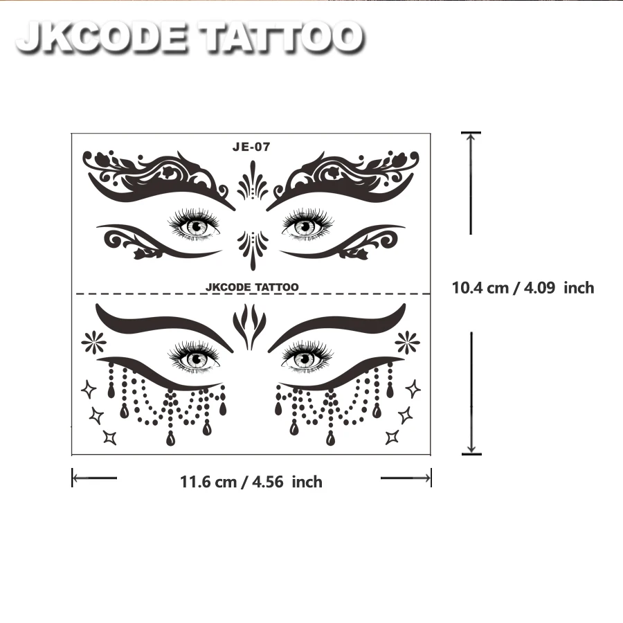Ramadan-Party-Eye Shadow Tattoo Stickers-4 Types of Eyeshadow Sets Y2K&Ins Style Stickers-Colorful Leaf Mini Flowers&Heart-Shaped Moon Star Pattern Decorative Eyeliner and Eyeshadow Stickers-Fashion Party Makeup Tools-Diy Decorative Fake Tattoo Makeup Party Decoration view 4