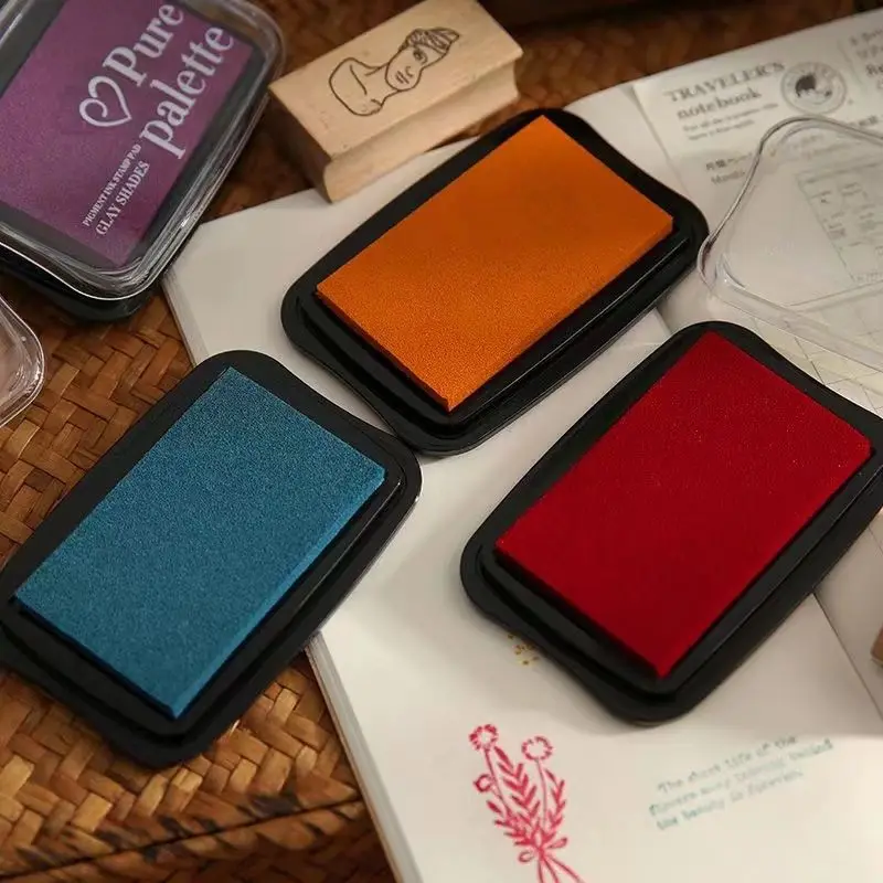 1PC Vintage Color Ink Pad for Scrapbooking DIY Craft Large Ink Pad Kids Finger Paint Stamping Tool Handmade Products
