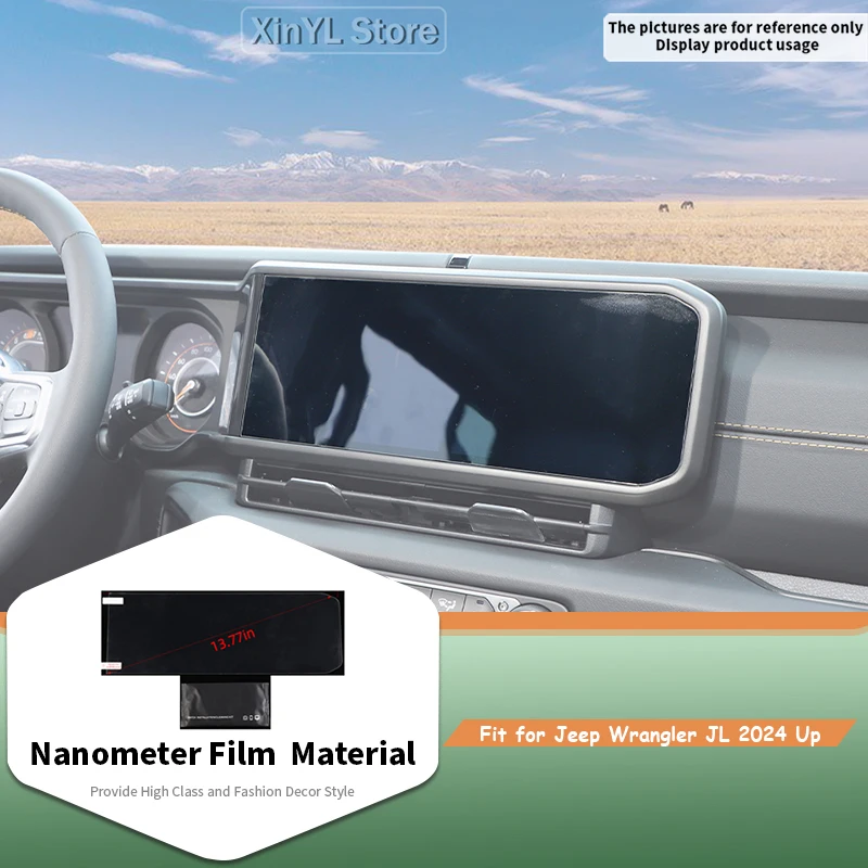 Protecteur d'écran de navigation automobile, couverture en Film Nano pour Jeep Wrangler JL 2024 Up, 1 pièce, bouclier de protection d'affichage automobile, accessoires d'intérieur