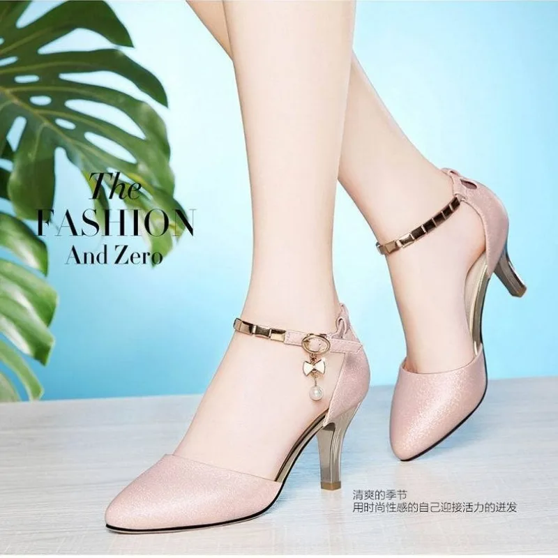 Summer New Fashion Casual With Pearl Womens Sandals High Heel Shoes BAJ6555