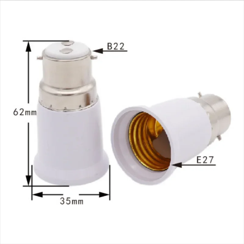 Imagem -05 - Lâmpada Tomada Base Converter Holder Fireproof Light Conversion Adapter Home Room Iluminação Acessórios 10 Pcs B22 a E27