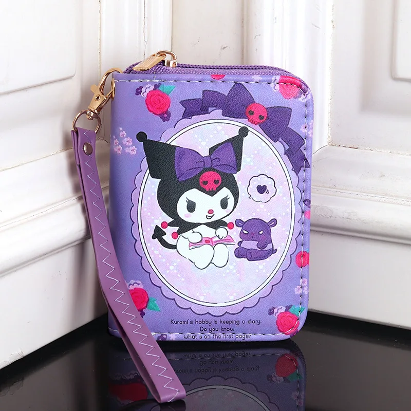 Kawaii Sanrio Coin Purse, Kuromi Desenhos Animados, Bonito, Impressão, Armazenamento, Portátil, Pequeno, Carteira, Bolsa, Meninas, Presentes de Natal