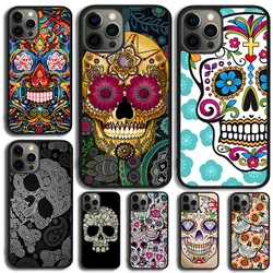 Mexican Skull Flower Phone Case Cover For iPhone 17 Air 16 15 14 SE 2020 11 12 13 Pro MAX Plus
