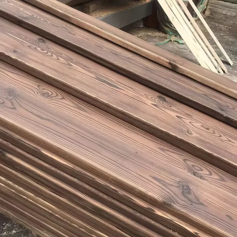 Outdoor Preservative-treated Wood Panels Carbonized Wood Boards Solid Wood Strips Pine Flooring Pine Wall Panels