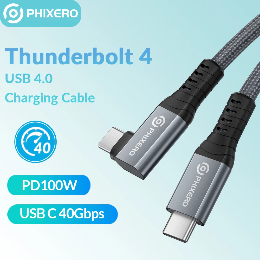 

Оригинальный кабель PHIXERO 2 в 1, 40 Гбит/с, с Thunderbolt 4 USB C PD100W, шнур для быстрой зарядки, 8K @ 60 Гц HD USB 4,0 к USB C для Macbook