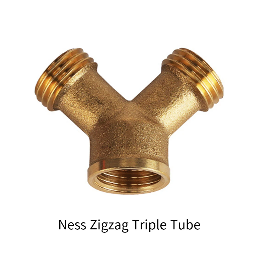 Brass Three Way Connector for 14mm Garden Hoses Supporting Multiple Water Flow Directions Indoors and Outdoors