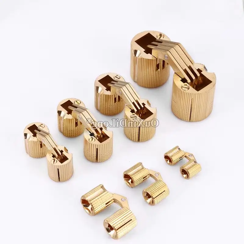 Express Shipping 200PCS/LOT Brass Invisible Concealed Door Hinges Cabinet Door Caravan Worktops Hidden Furniture Hinges