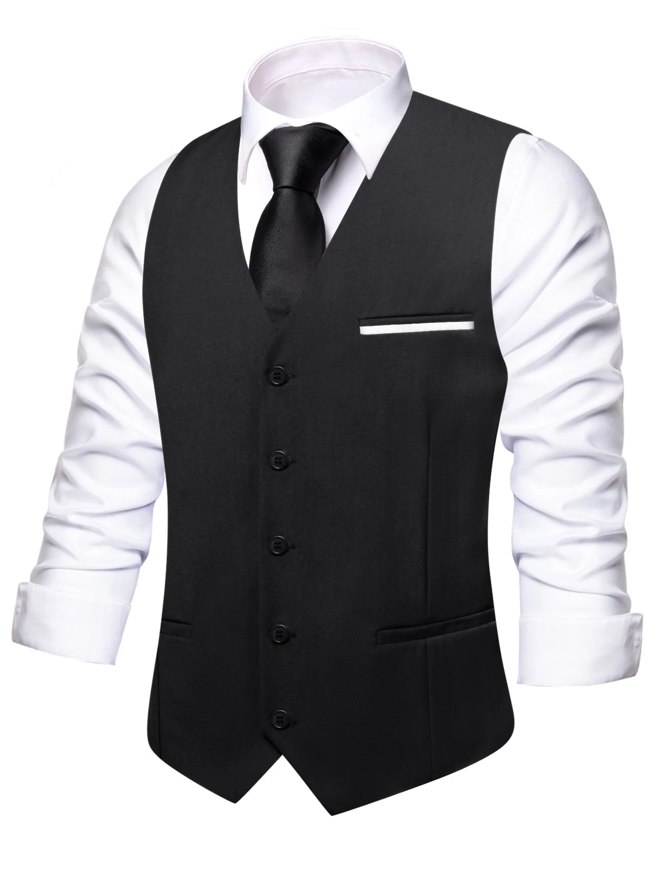 Men's Simple Solid Color V-Neck Suit Vest in Blue Black or Purple Single Piece Without Accessories Suitable for Wedding Evening