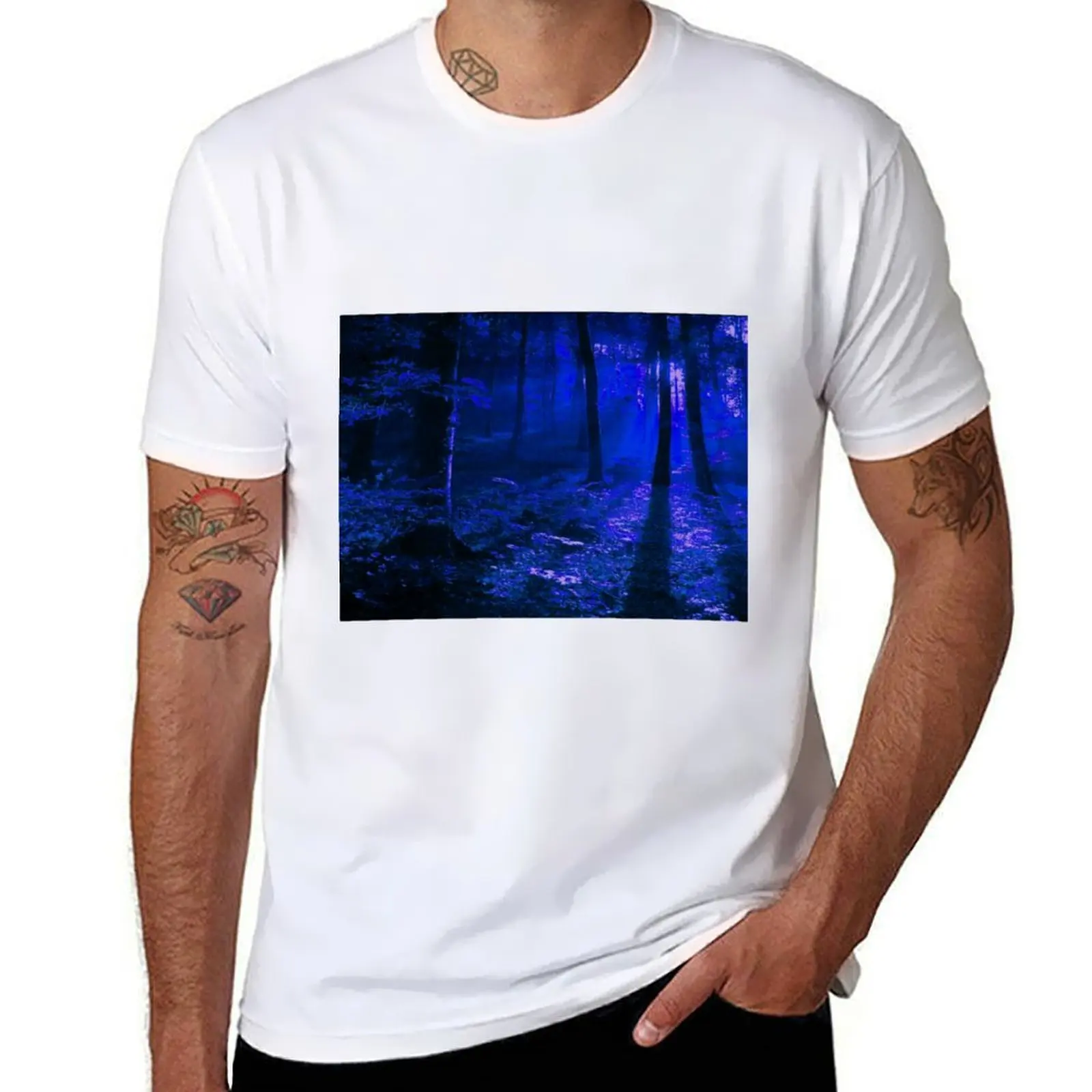 

Moonlit T-Shirt print t custom cotton shirt 100% Forest tshirt