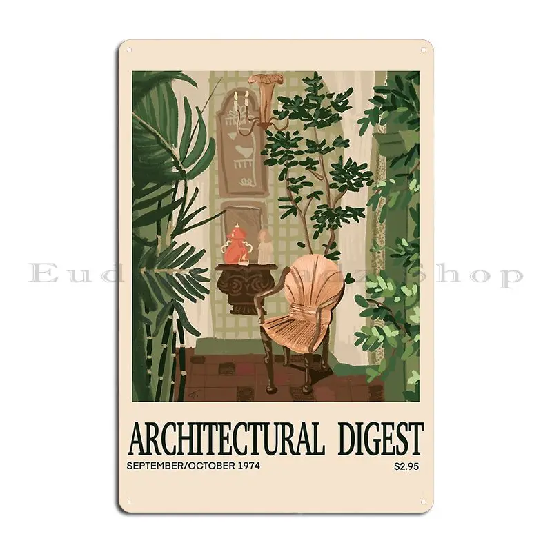 Inspired In Architectural Digest Vintage Cover Metal Plaque Poster Plates Home Custom Club Bar Design Pub Tin Sign Poster