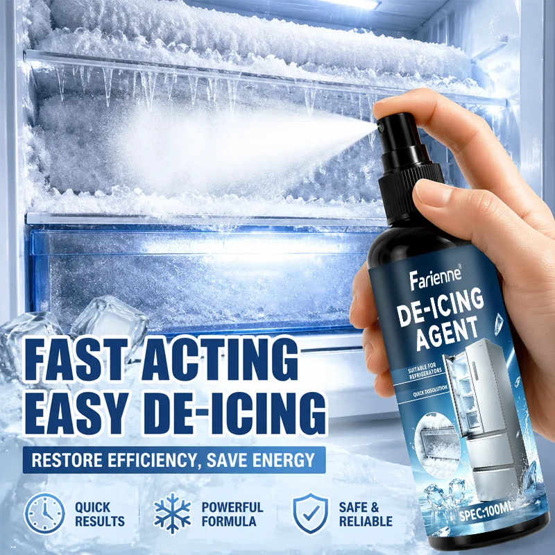 Fridge De‑Icing Spray Fast‑Acting Freezer Frost Ice Remover Defrost Agent Time‑Saving Cleaner for Household Refrigerator Freezer