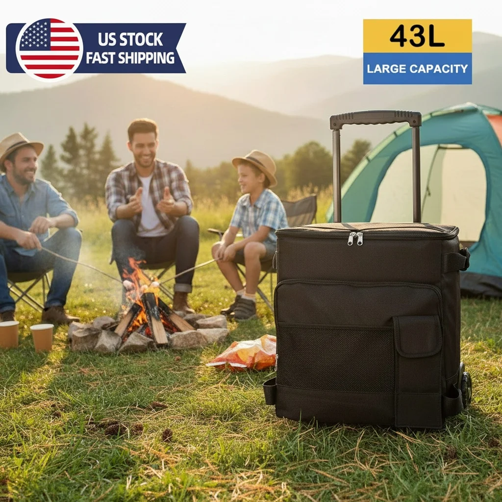 

Oxford Cooler Bag Thickened Rolling Cooler Large Capacity Portable Ice Pack Bag for Outdoor Picnic Drink Carrier Insulated Bags